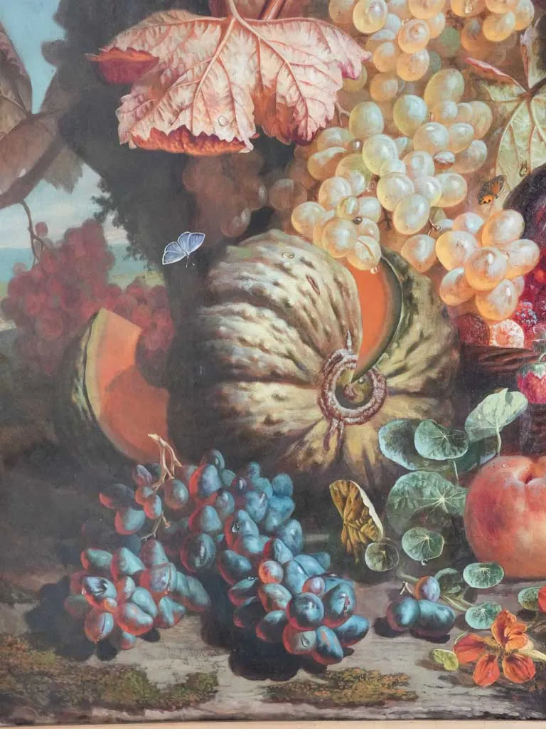 1866 Autumn Still Life Painting by H.E. Delorme – Signed, Original Frame 50½ x 40½"