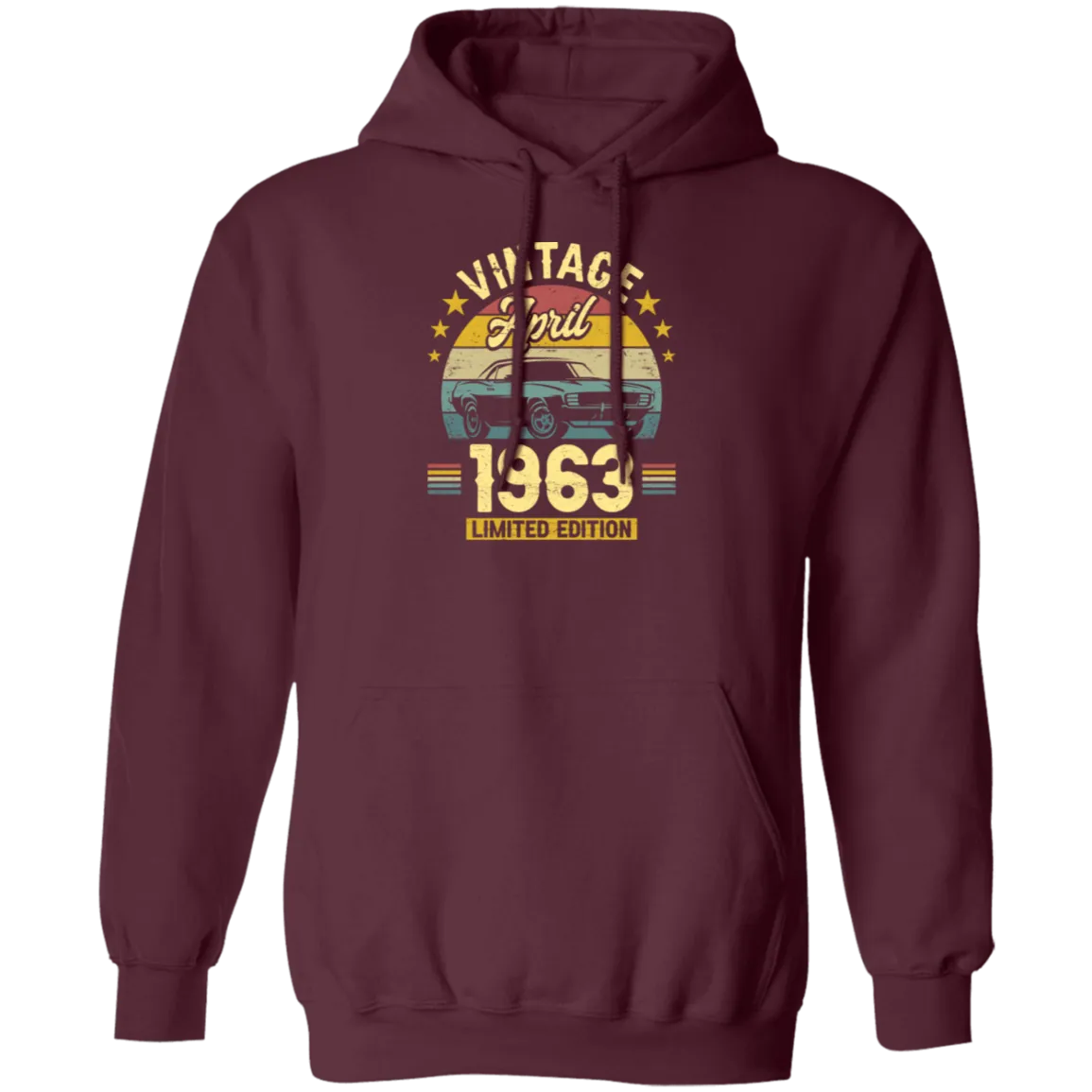 1963 Best Gift, 1963 Limited Edition, April 1963 Birthday Gift, Retro 1963 Pullover Hoodie