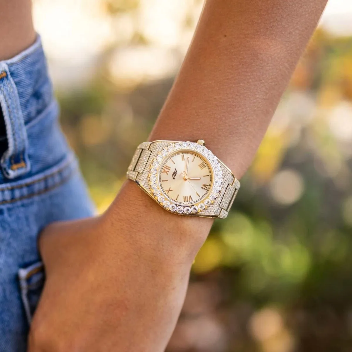 36MM Iced Alpha Era in Gold