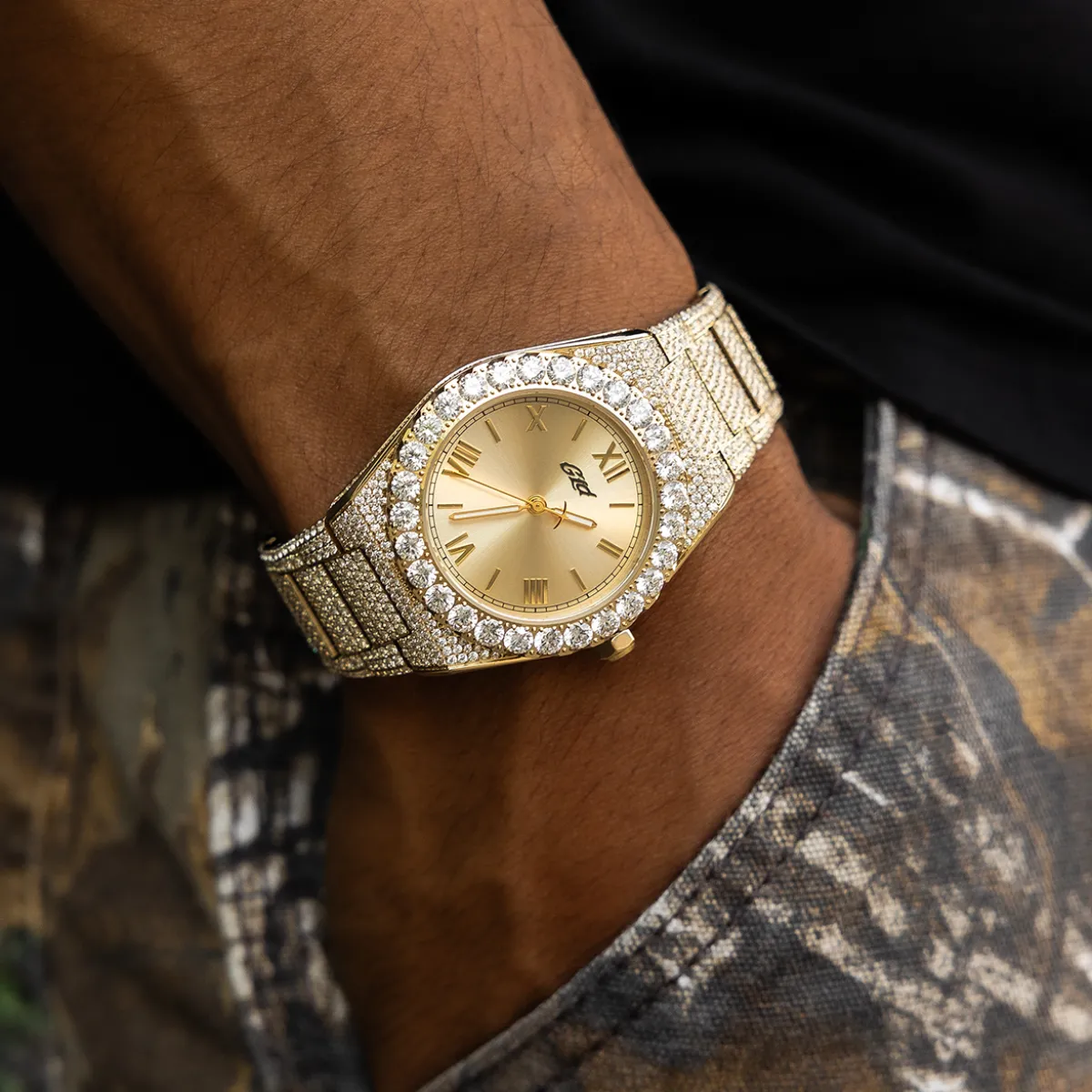 36MM Iced Alpha Era in Gold