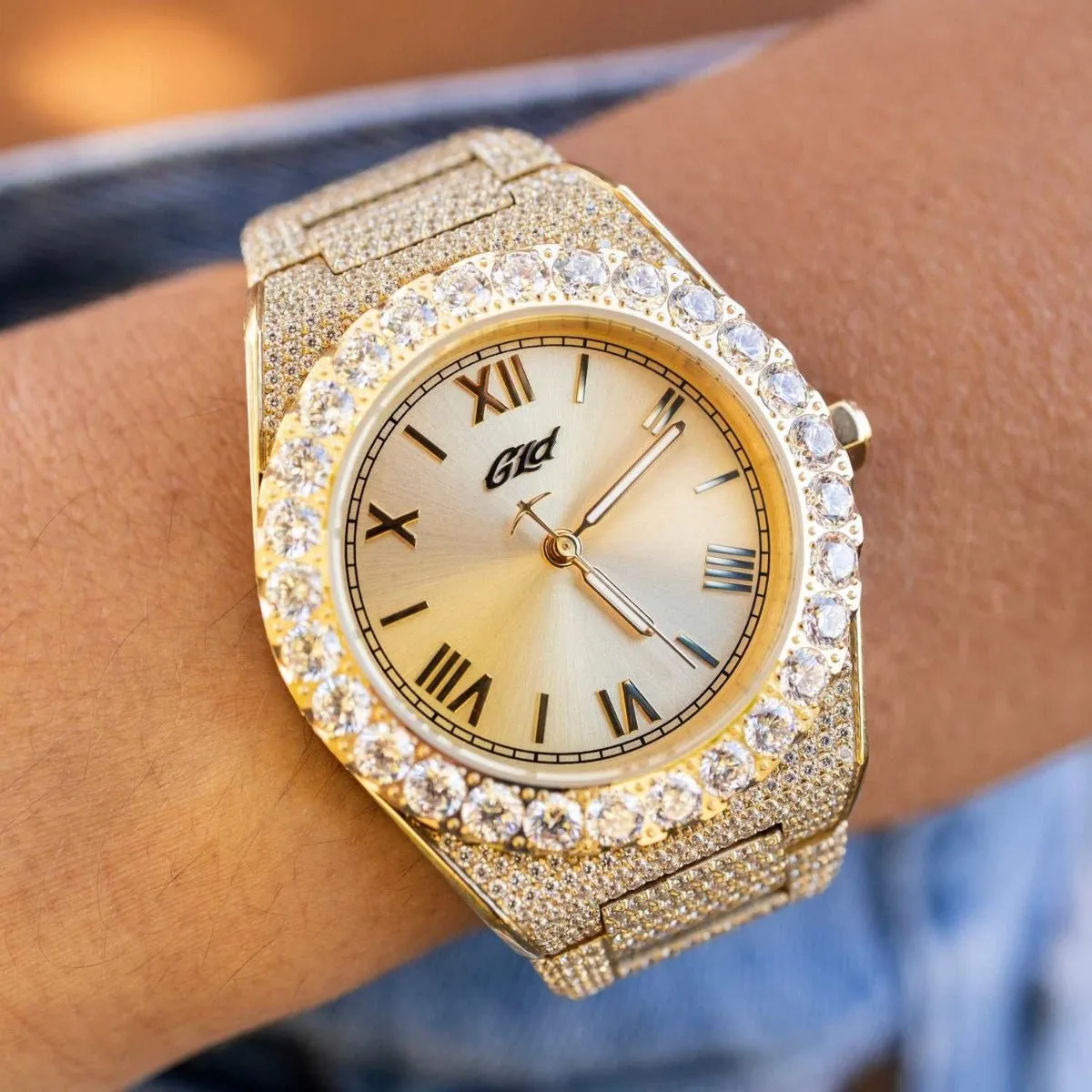 36MM Iced Alpha Era in Gold