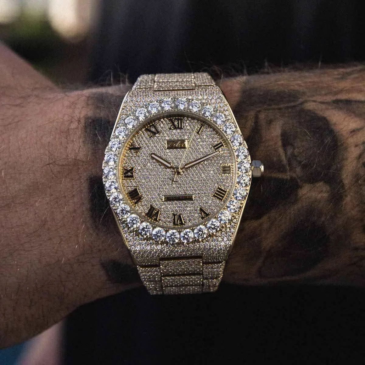 42MM Fully Iced Alpha Era in Gold