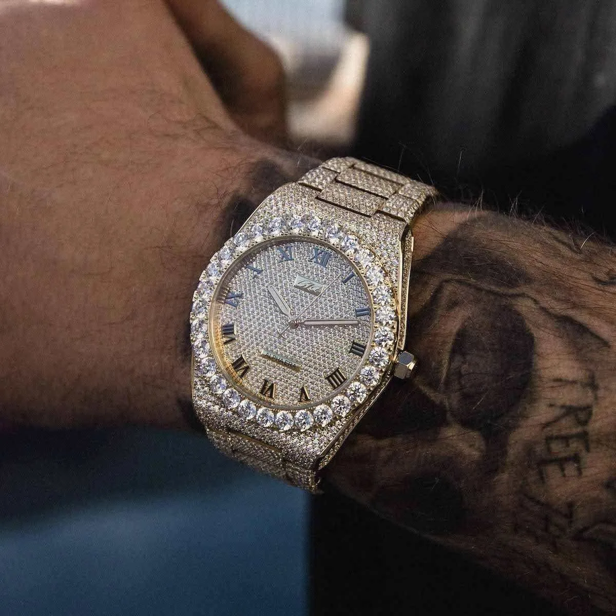 42MM Fully Iced Alpha Era in Gold