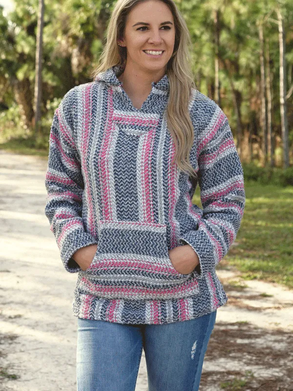 Baja Hoodie - Blue And Pink