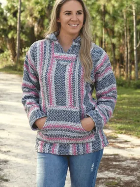 Baja Hoodie - Blue And Pink