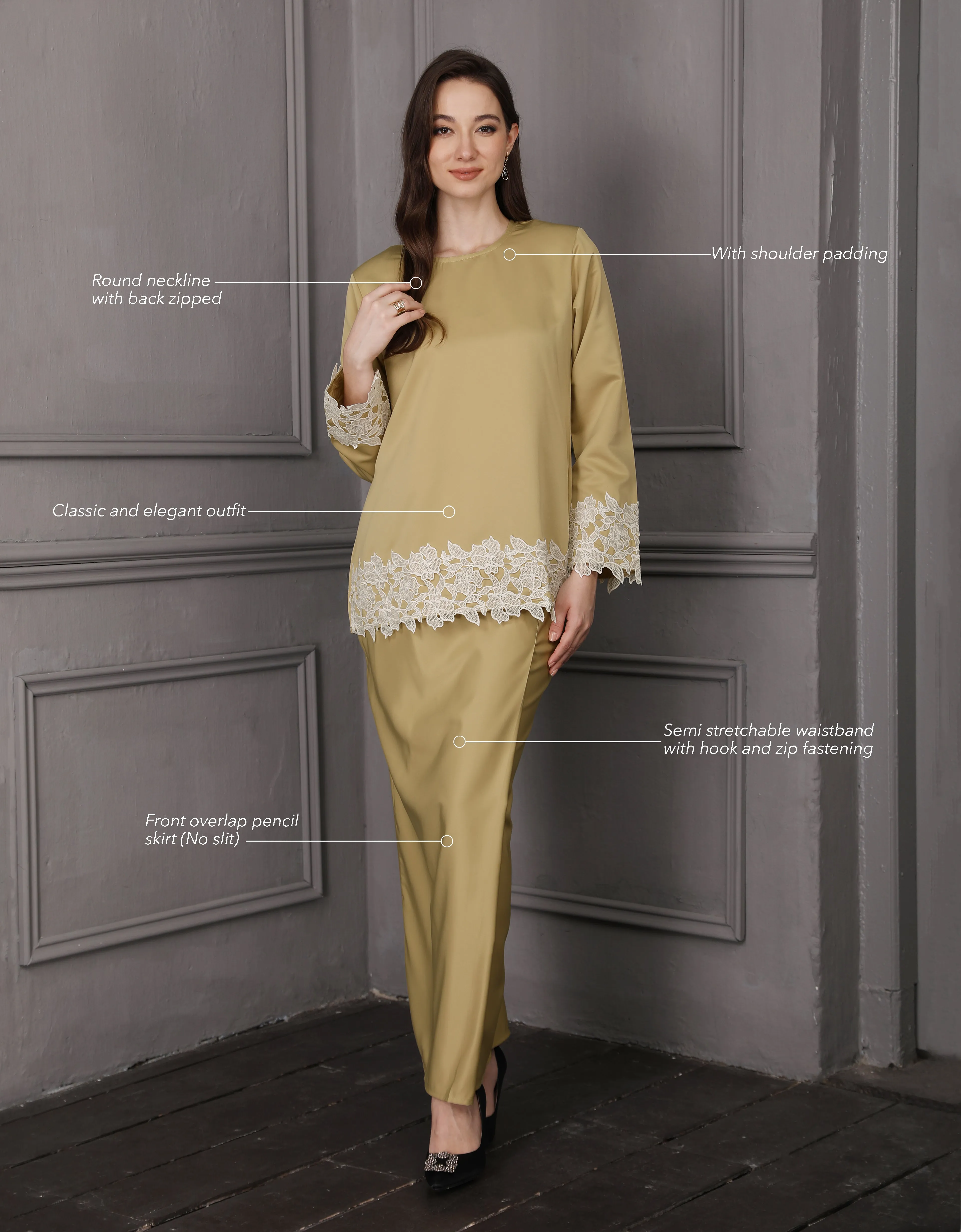 BAJU KURUNG KEDAH JULYA (AVOCADO)