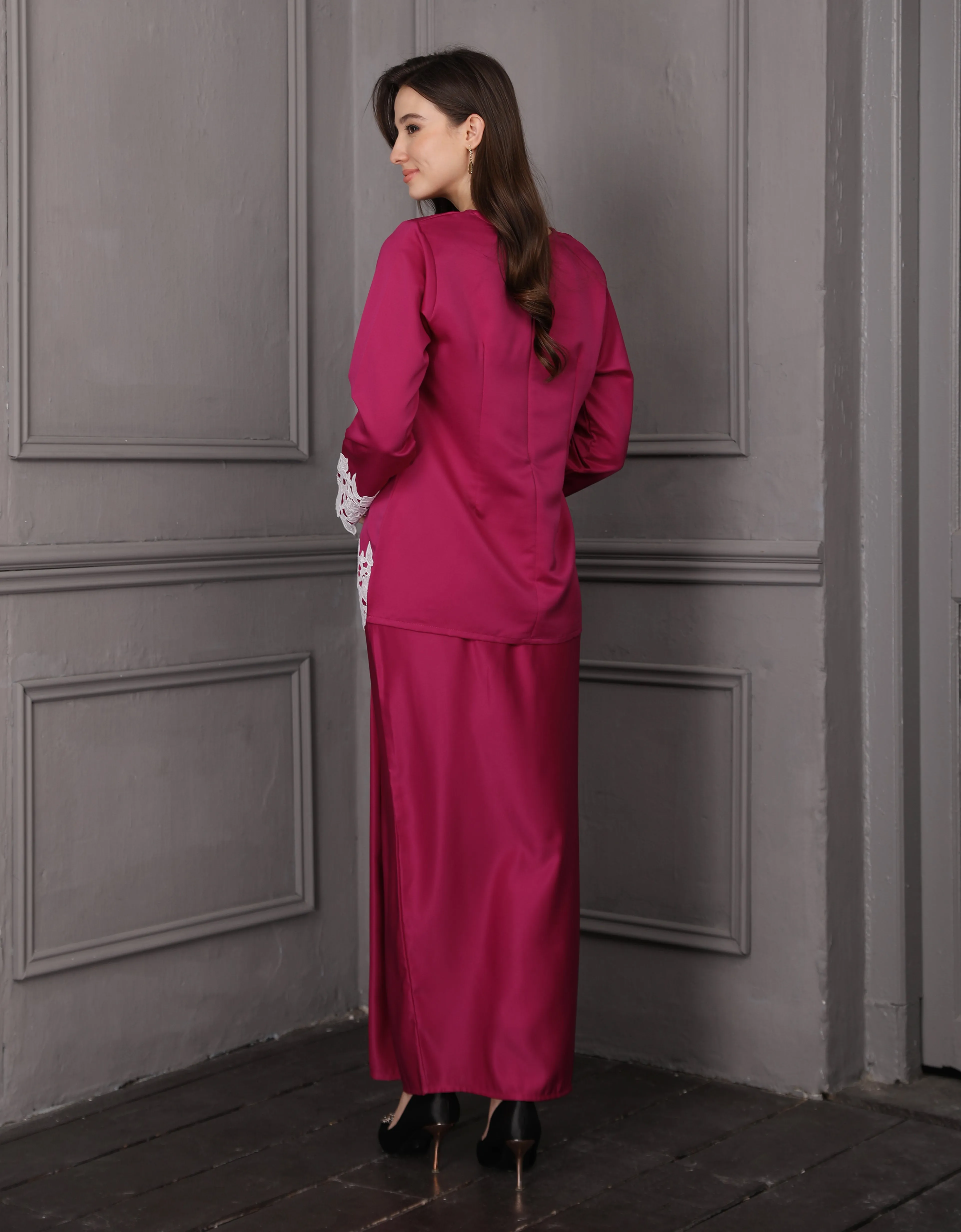 BAJU KURUNG KEDAH JULYA (FUCHSIA PINK)