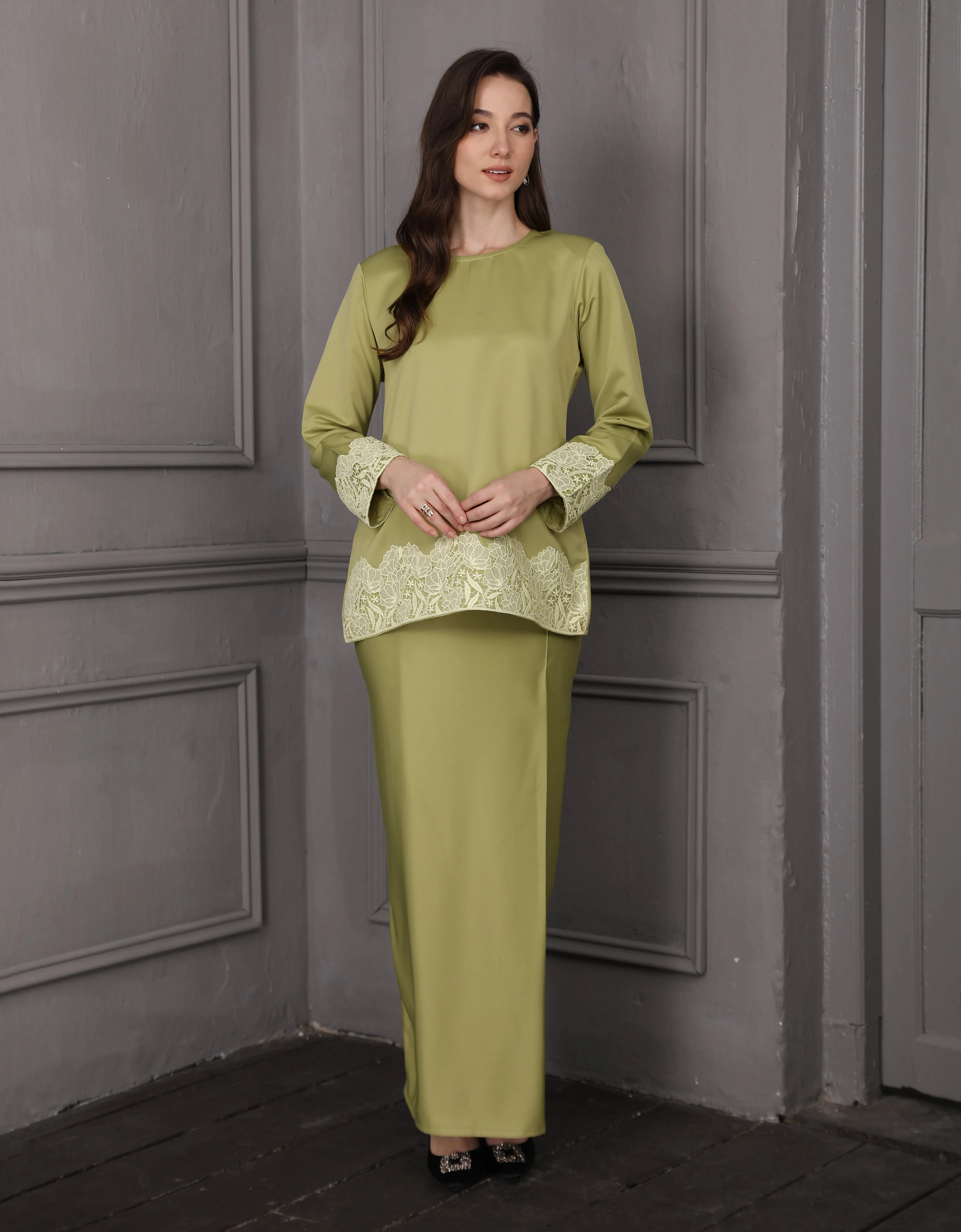 BAJU KURUNG KEDAH JULYA (GREEN TEA)
