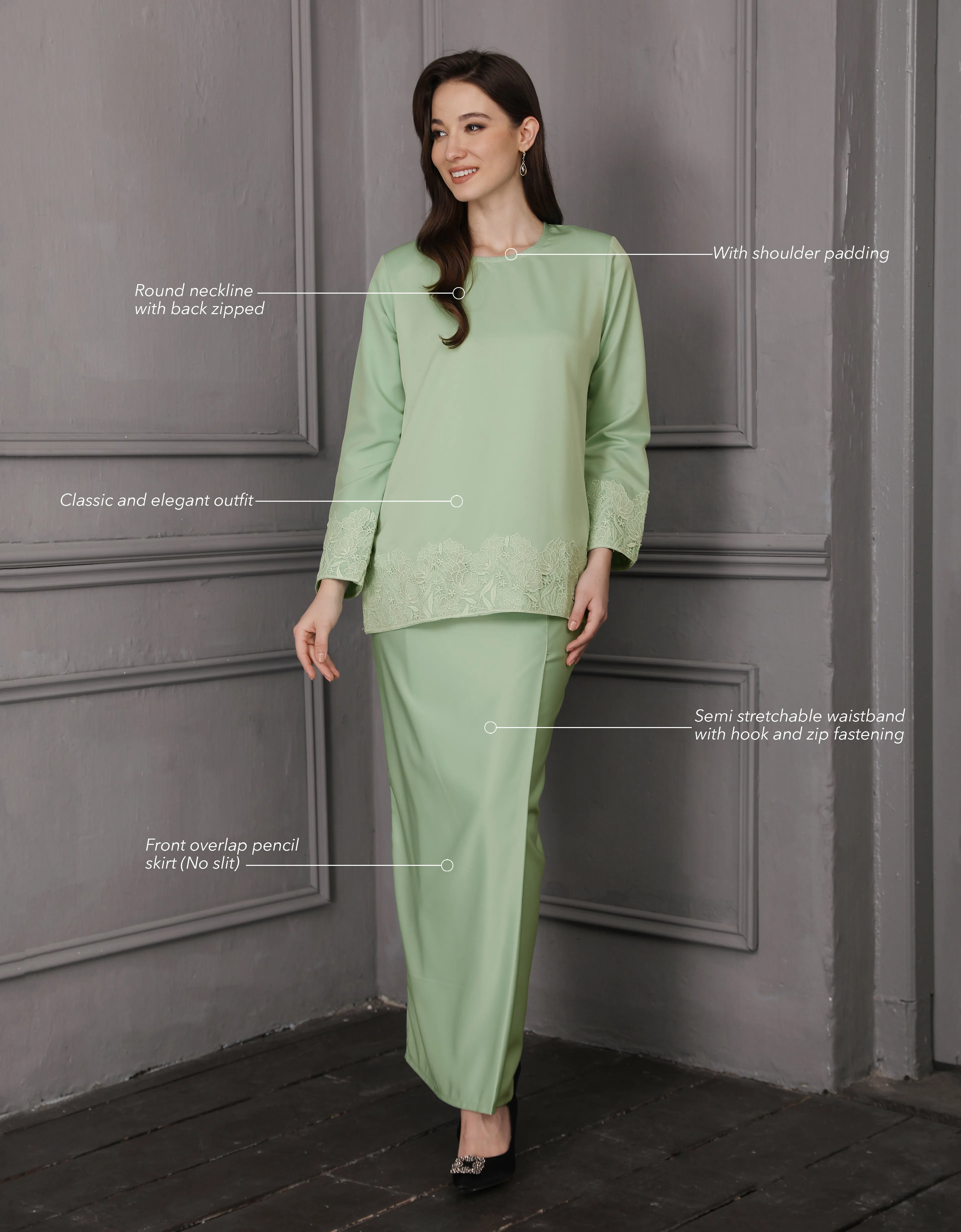 BAJU KURUNG KEDAH JULYA (MINT)