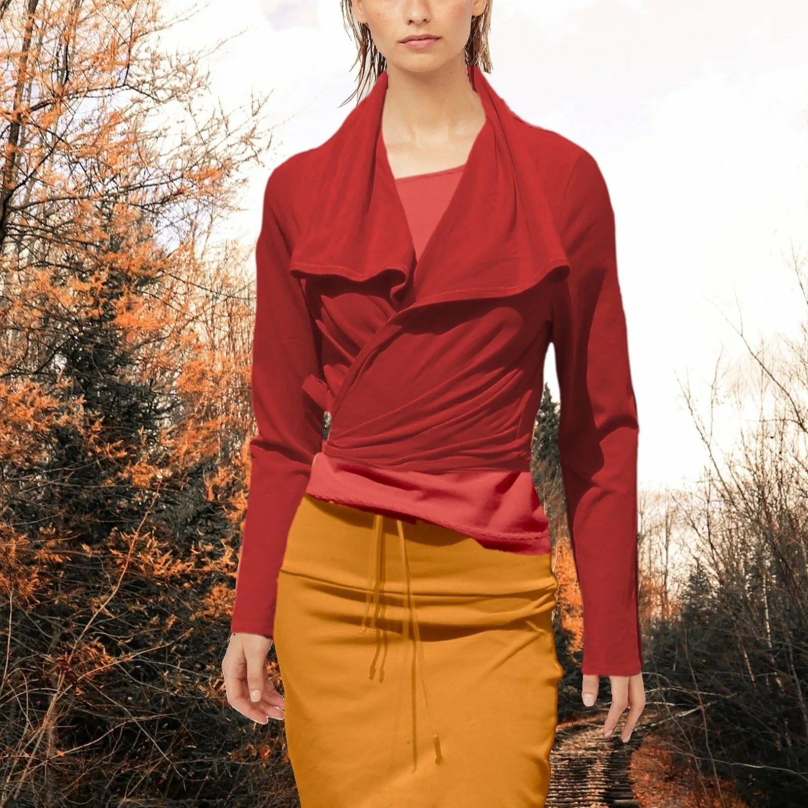 Basic organic tricot koker rokje (A) / jersey pencil skirt