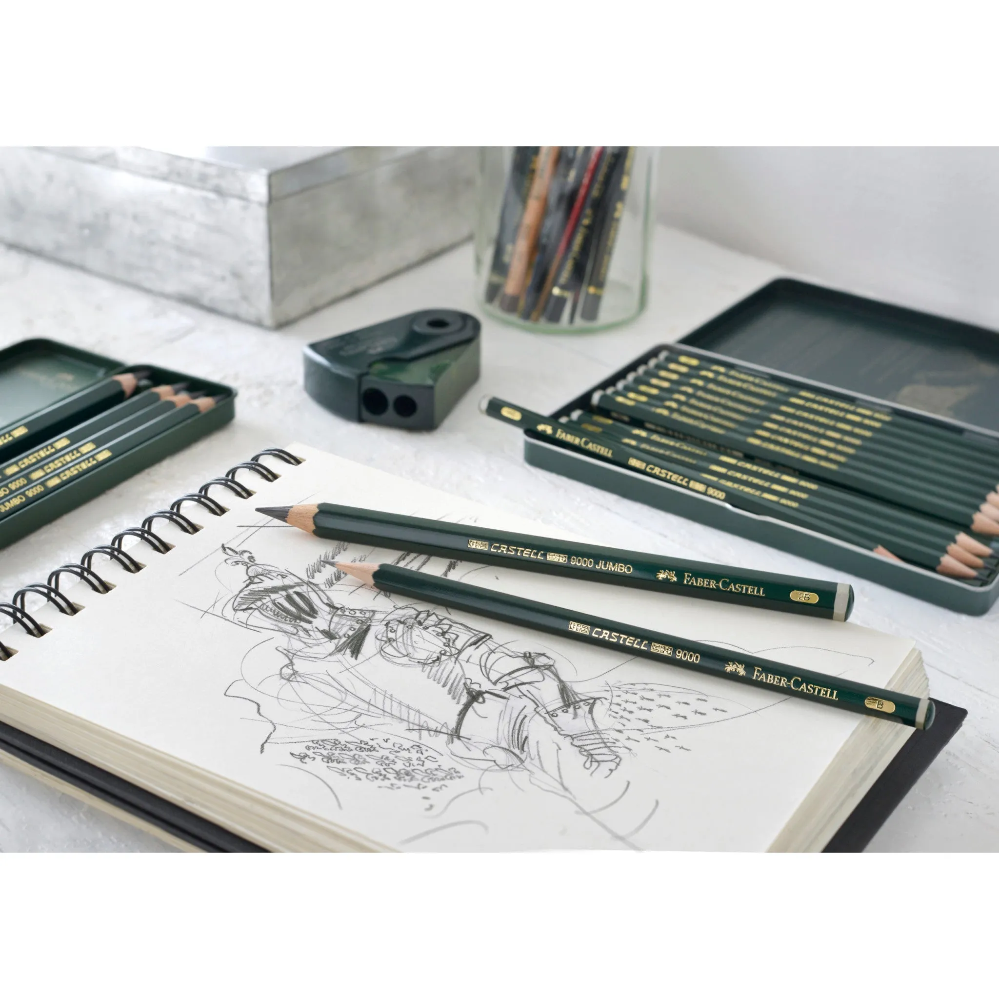 Castell 9000 Graphite Pencils, Art Set - Tin of 12 - #119065