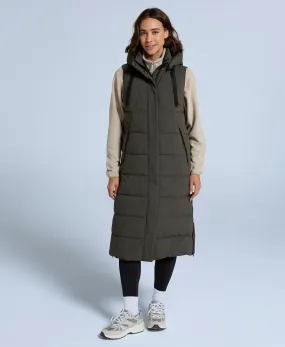 Comfort Zone Womens Longline Gilet - Dark Khaki