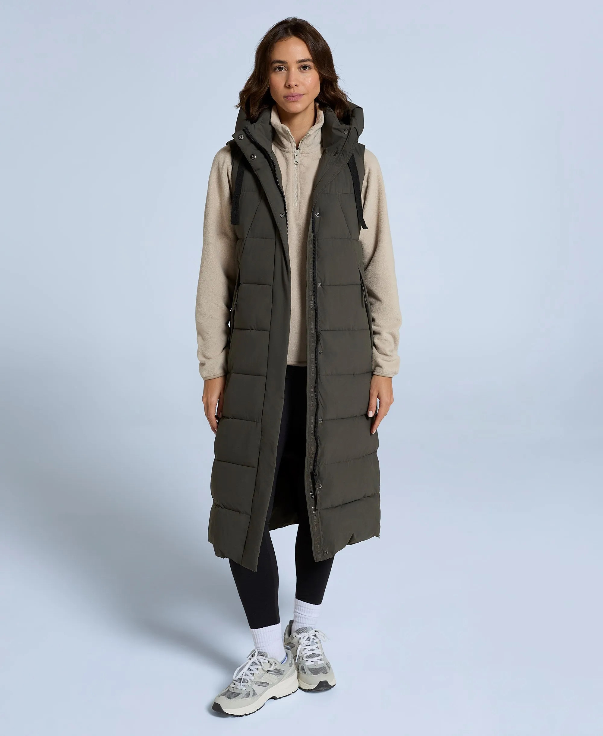 Comfort Zone Womens Longline Gilet - Dark Khaki