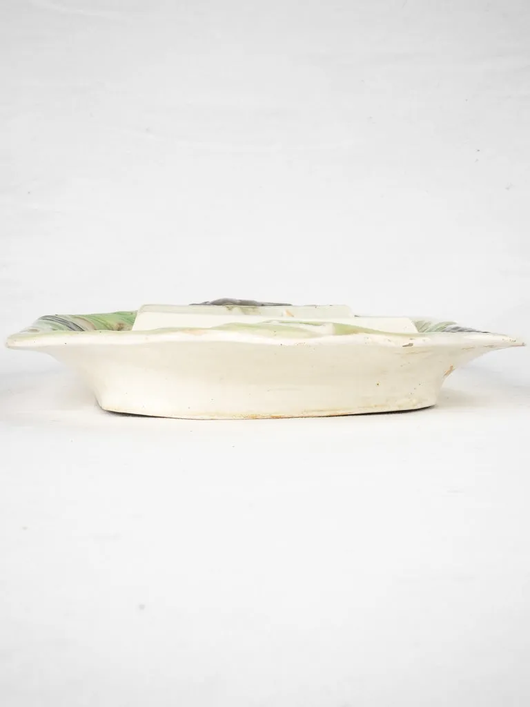 Curved asparagus cradle w/ purple artichoke detail 10¼" x 15"