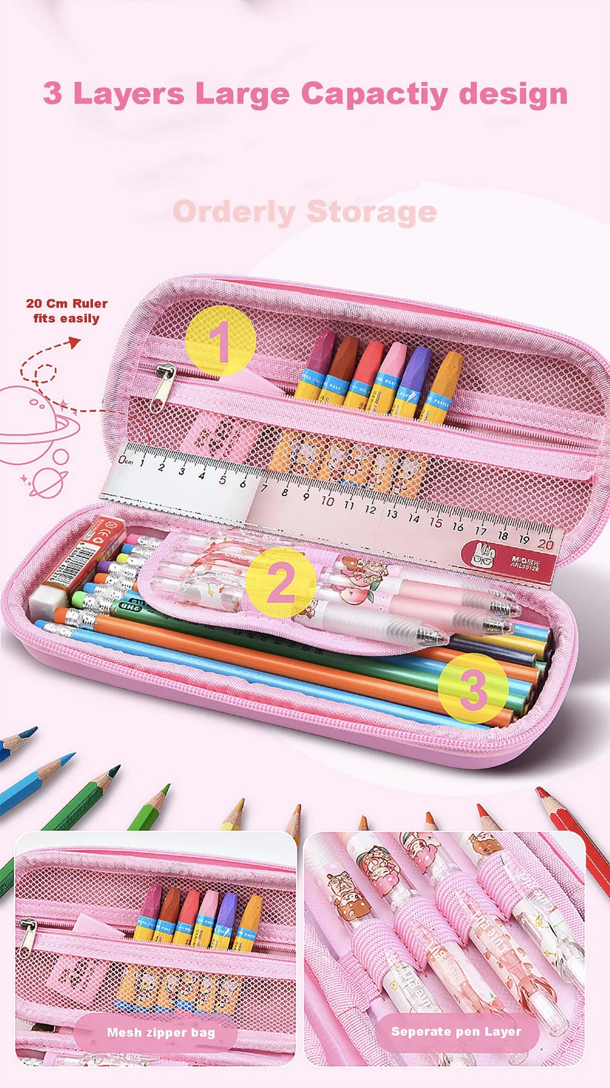 Fancydresswale Pencil Box 3D Pencil Pouch and Stationery Set Large Capacity for Boys and Girls (Unicorn Magical)