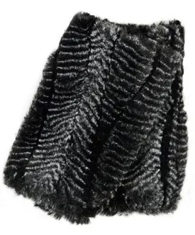 Fingerless / Texting Gloves, Reversible - Luxury Faux Fur in Nightshade (Limited Availability)