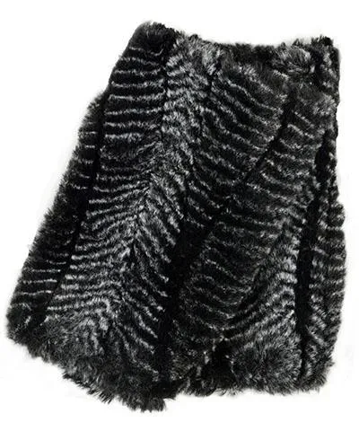 Fingerless / Texting Gloves, Reversible - Luxury Faux Fur in Nightshade (Limited Availability)