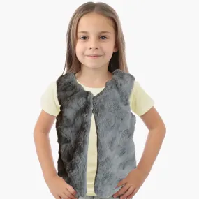 Girls Gilet | Grey | Faux Fur | Padded | Age 2-4 Years