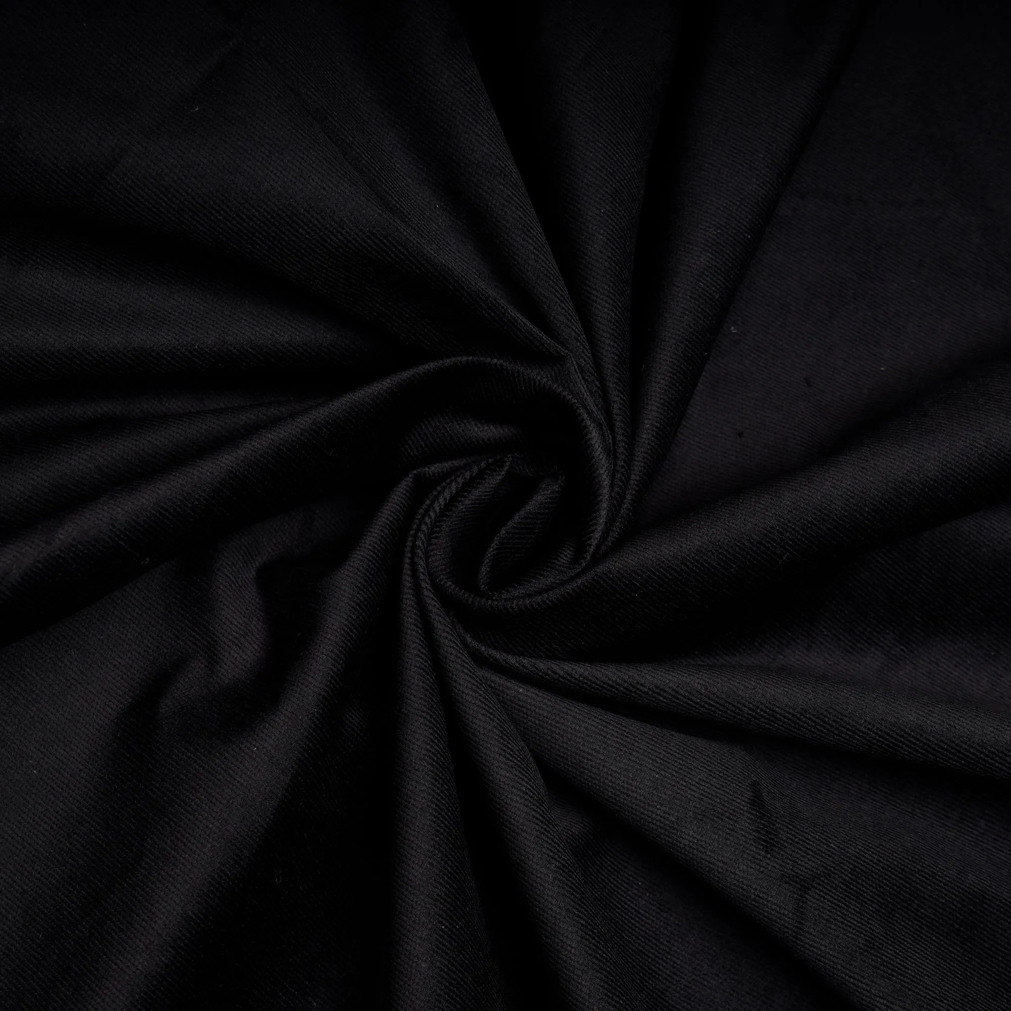 Jet Black Imported Bottom Weight Cotton Corduroy Fabric (58" Width)