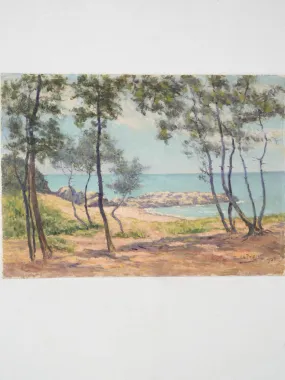 JG Pasquet (1851-1936) Coastal Landscape near Saint-Georges-de-Didonne 11½" x 15¾"
