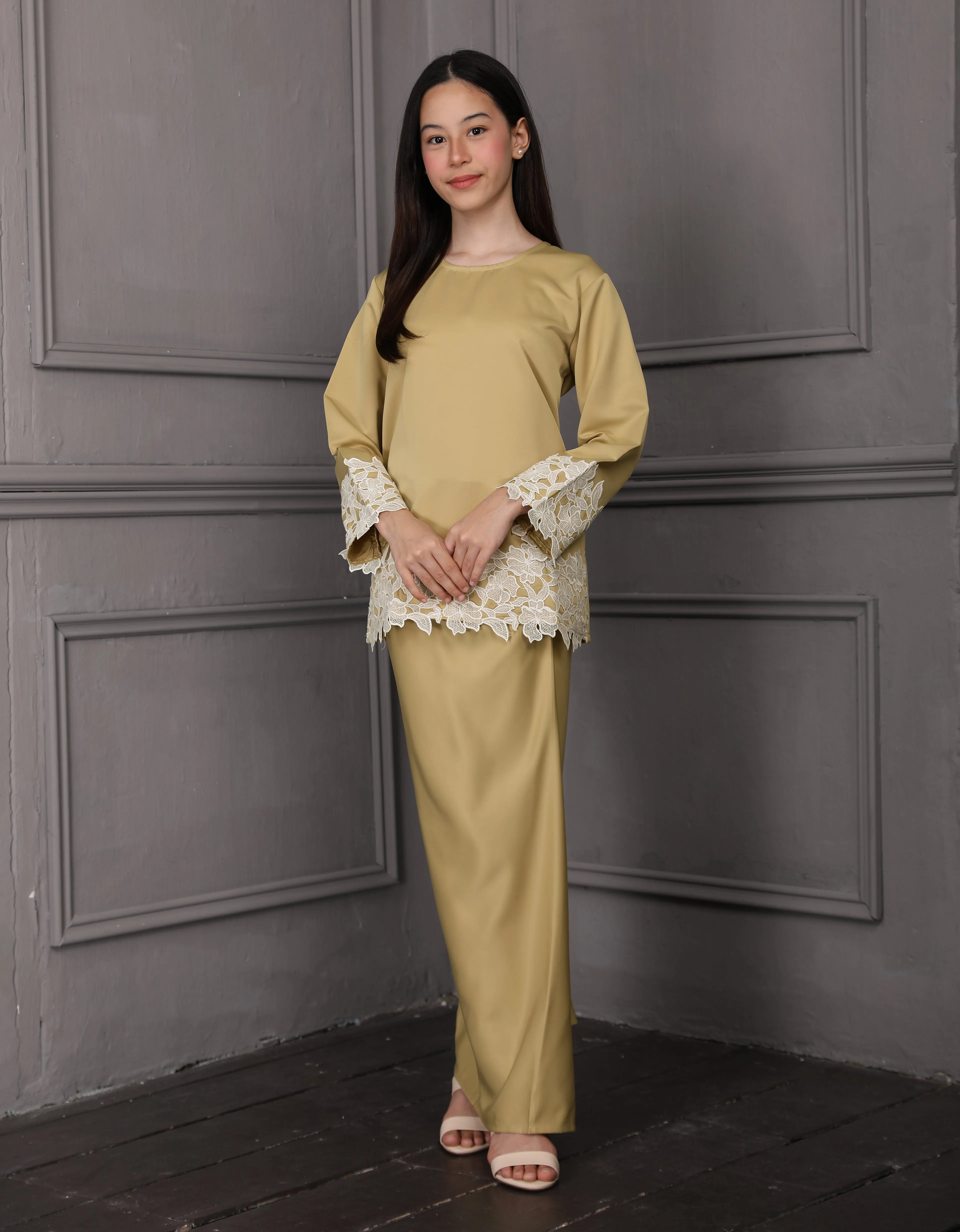 KIDS BAJU KURUNG KEDAH JULYA (AVOCADO)