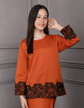 KIDS BAJU KURUNG KEDAH JULYA (BURNT RANGE)