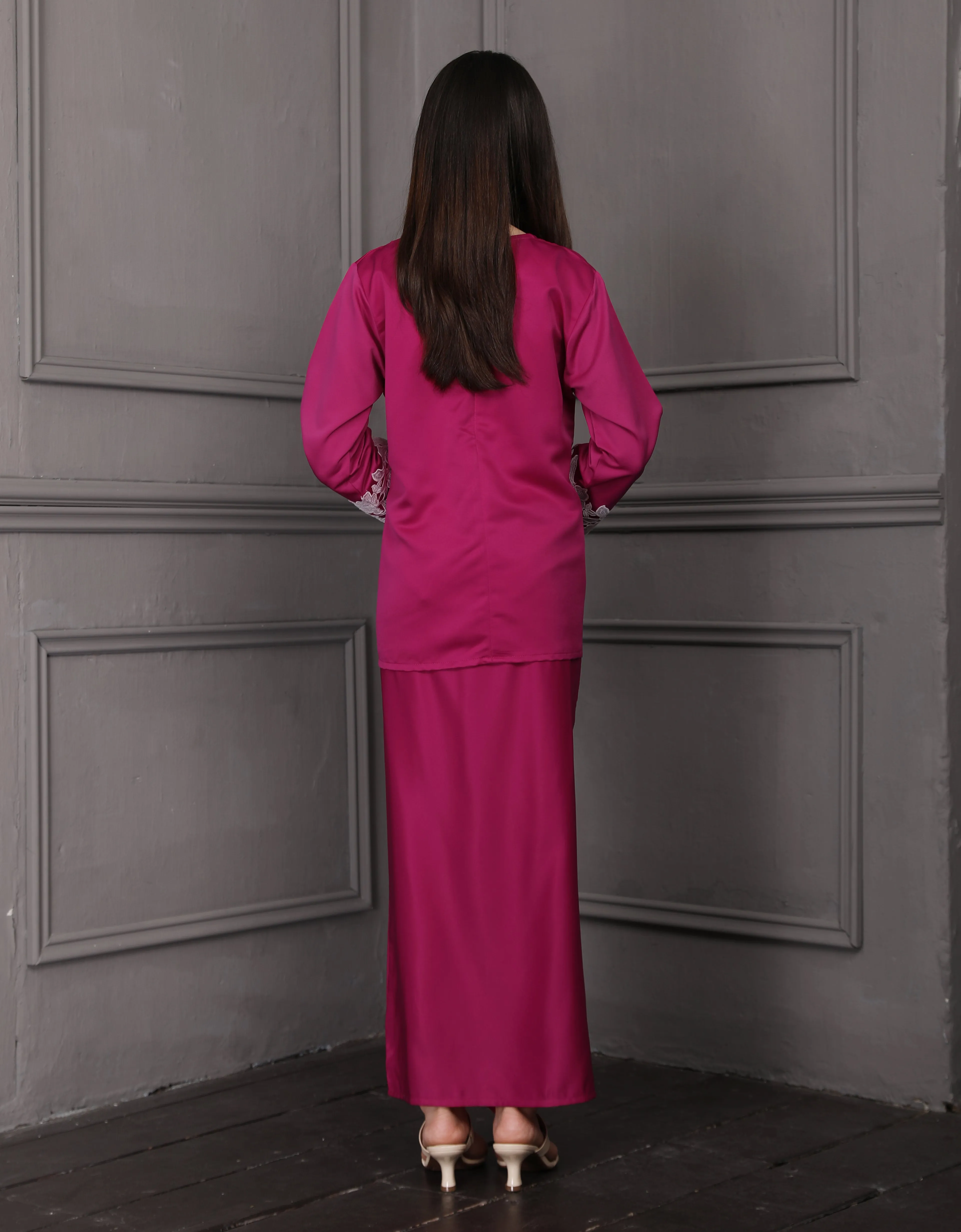 KIDS BAJU KURUNG KEDAH JULYA (FUCHSIA PINK)