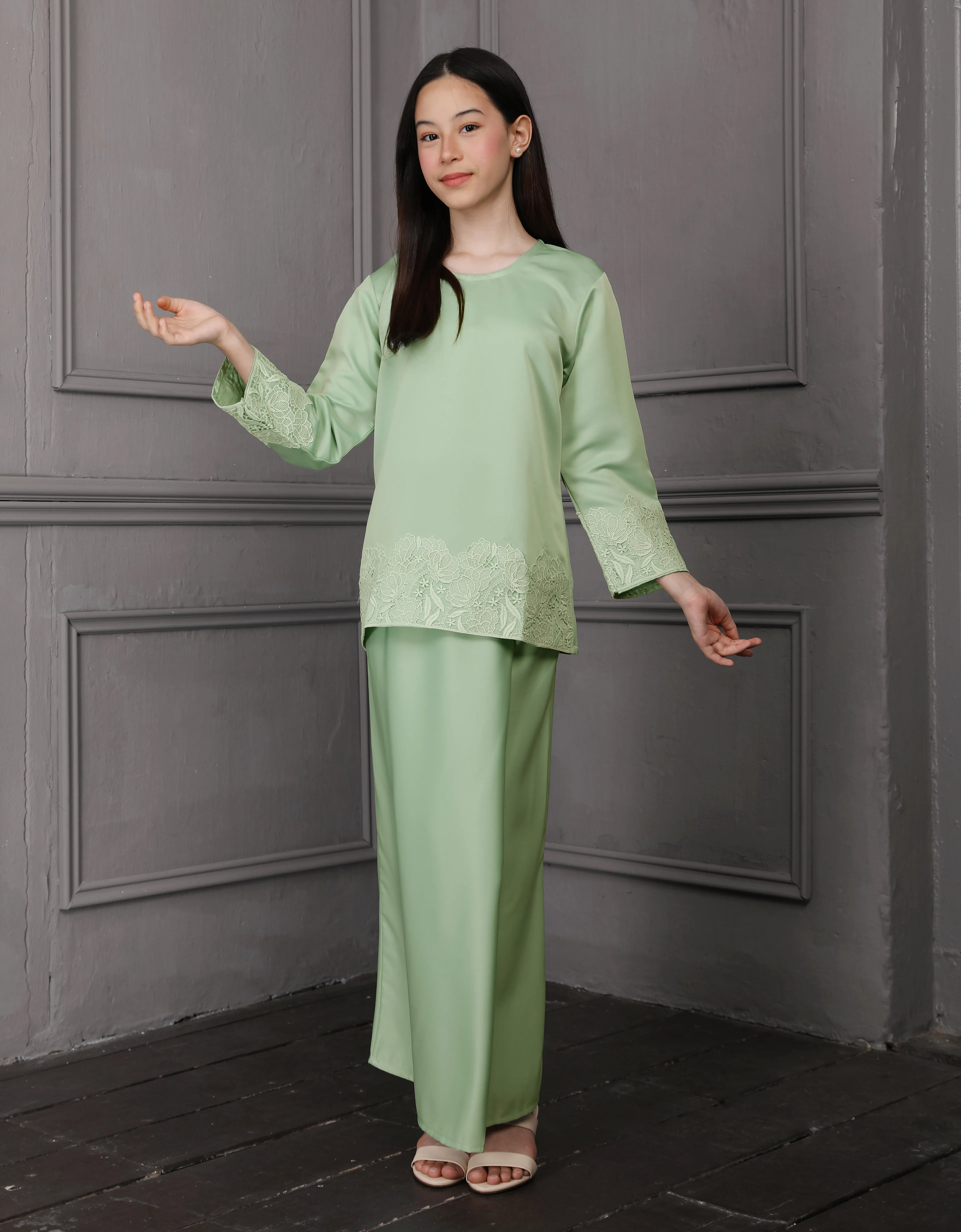 KIDS BAJU KURUNG KEDAH JULYA (MINT)