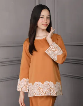 KIDS BAJU KURUNG KEDAH JULYA (TANGERINE)
