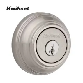 Kwikset - 980 - Deadbolt - Single Cylinder - Round Rose - 15 - Satin Nickel - SmartKey Technology - Grade 1