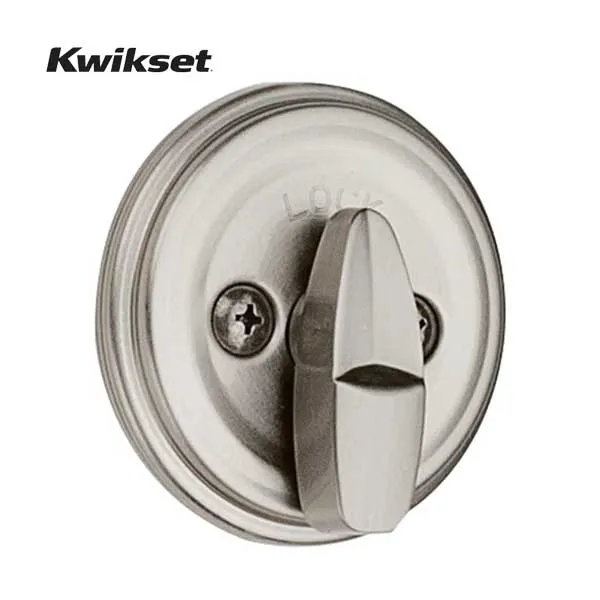 Kwikset - 980 - Deadbolt - Single Cylinder - Round Rose - 15 - Satin Nickel - SmartKey Technology - Grade 1