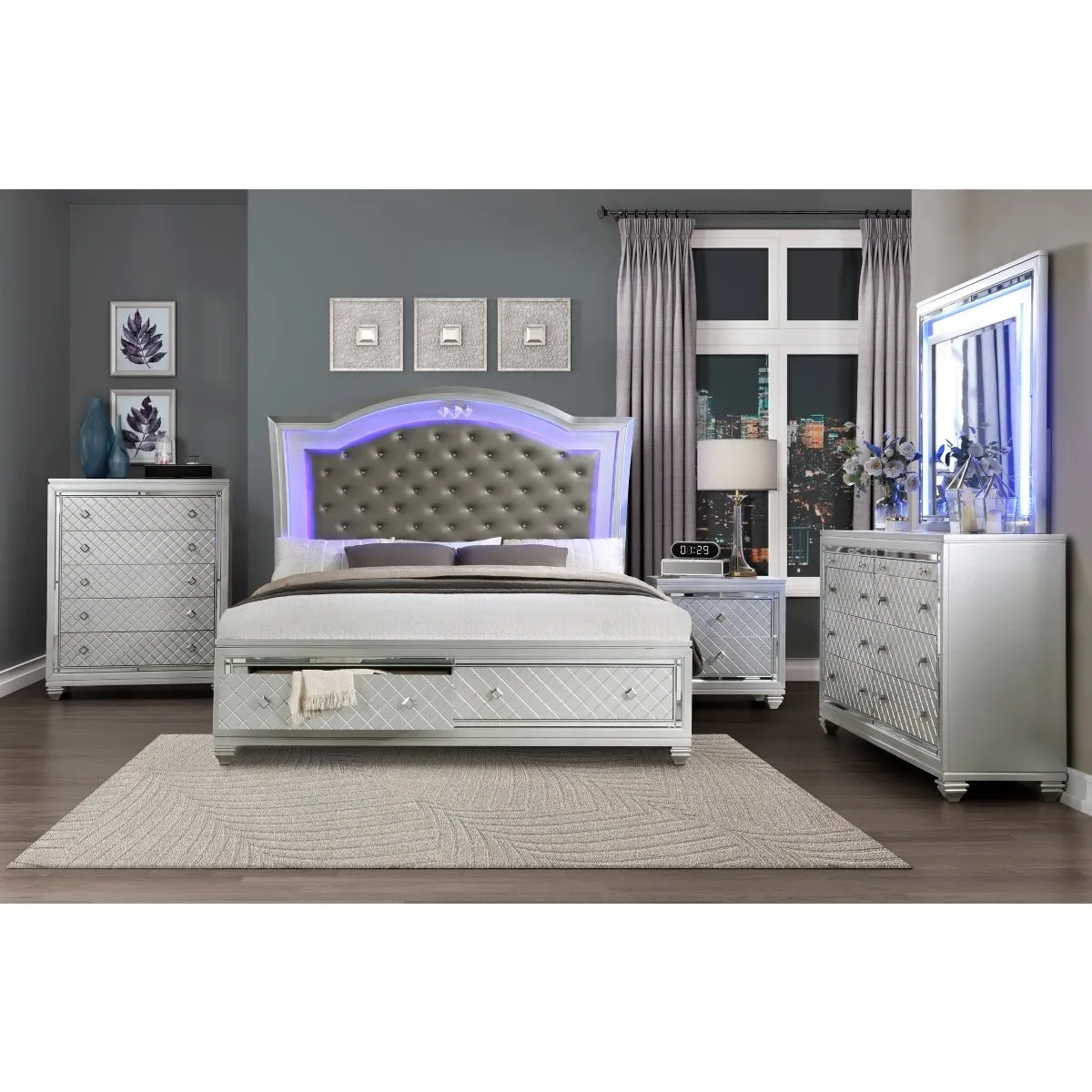 Leesa Eastern King Platform Bed with Footboard Storage
