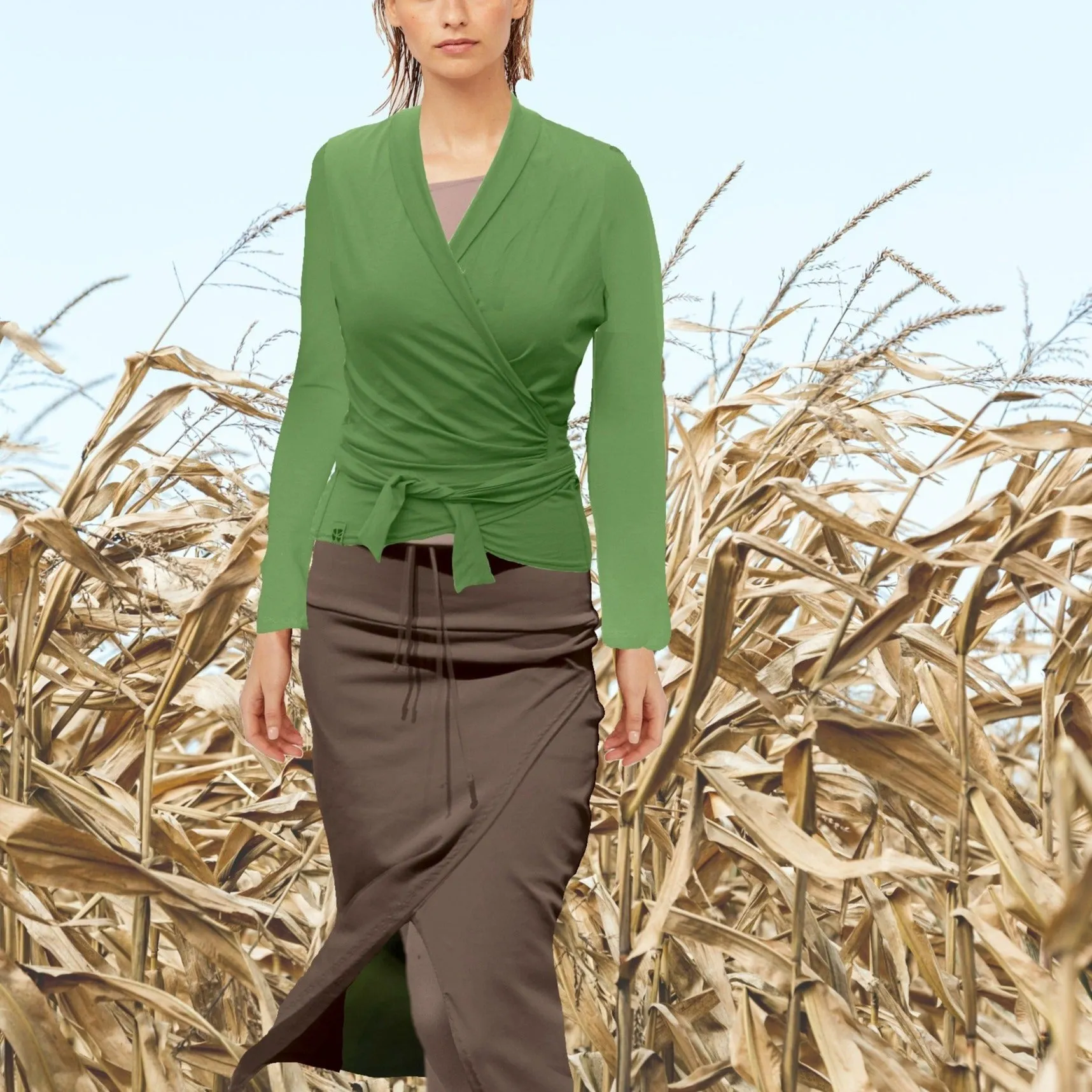 Midi koker rok in biologische katoen /midi pencil skirt in organic cotton