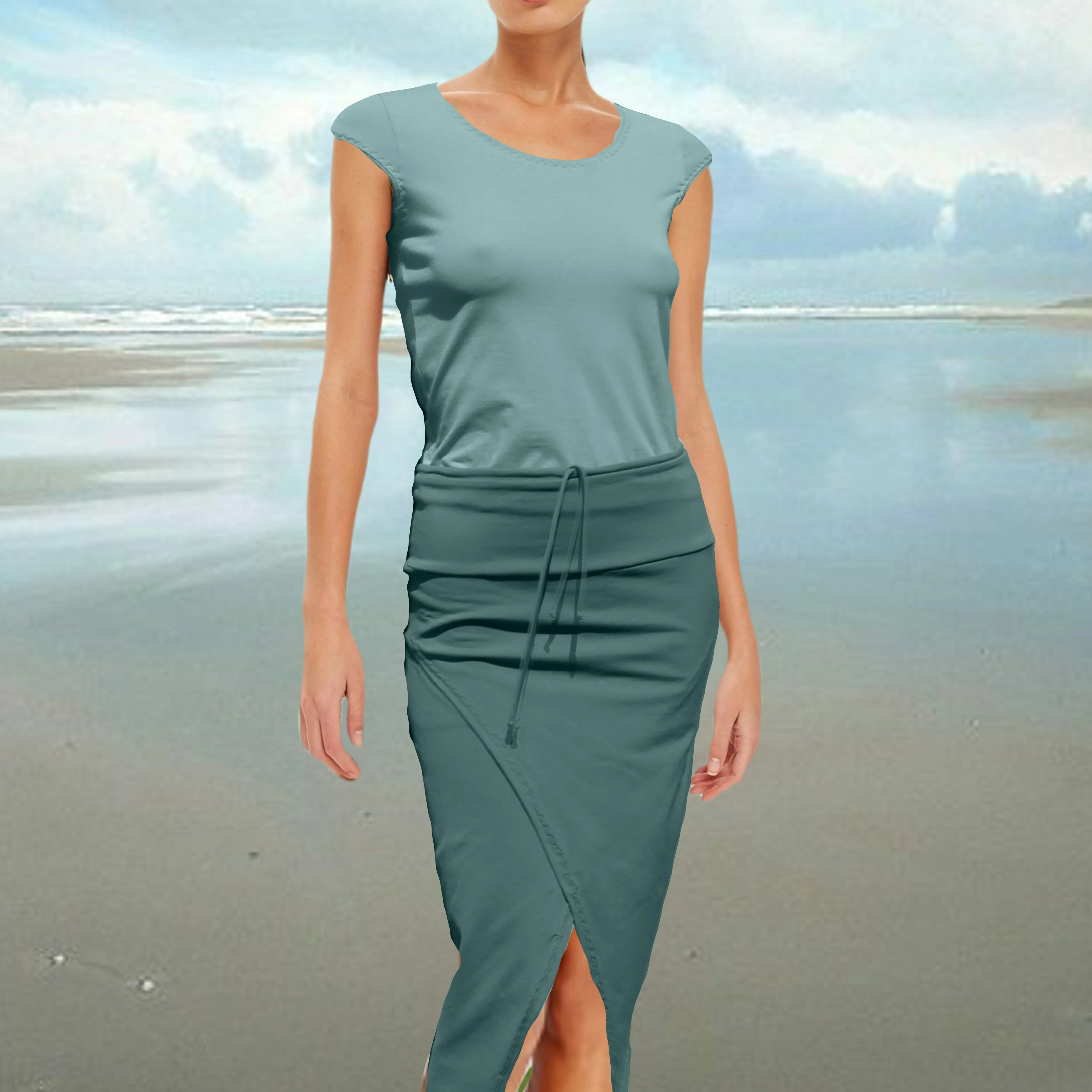 Midi koker rok in biologische katoen /midi pencil skirt in organic cotton