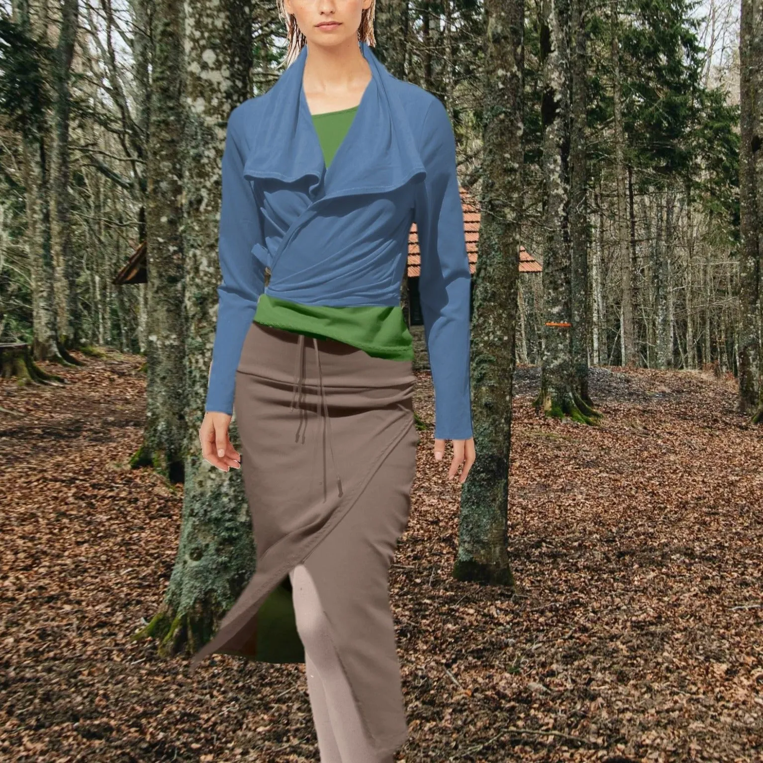 Midi koker rok in biologische katoen /midi pencil skirt in organic cotton
