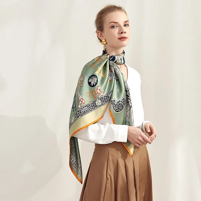 Mysterious East Silk Charmeuse Scarf 106