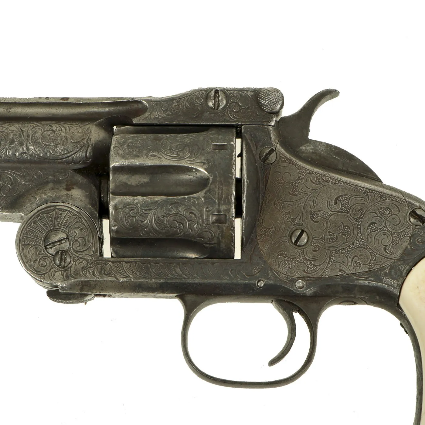 Original U.S. Smith & Wesson 2nd Model American No. 3 Engraved Revolver with Walrus Ivory Grips - Serial 18942