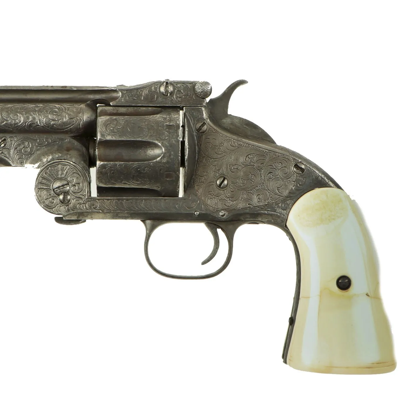 Original U.S. Smith & Wesson 2nd Model American No. 3 Engraved Revolver with Walrus Ivory Grips - Serial 18942
