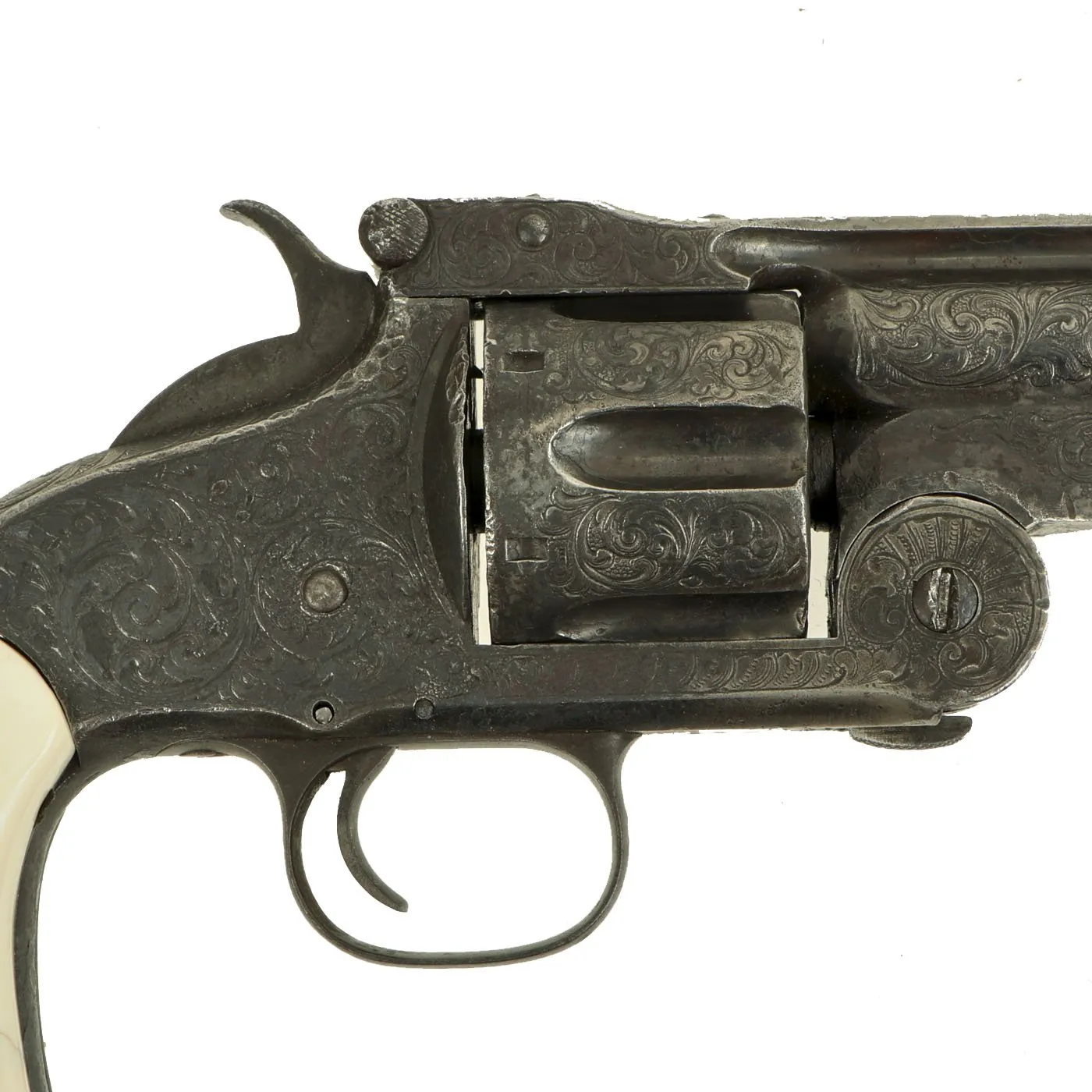 Original U.S. Smith & Wesson 2nd Model American No. 3 Engraved Revolver with Walrus Ivory Grips - Serial 18942