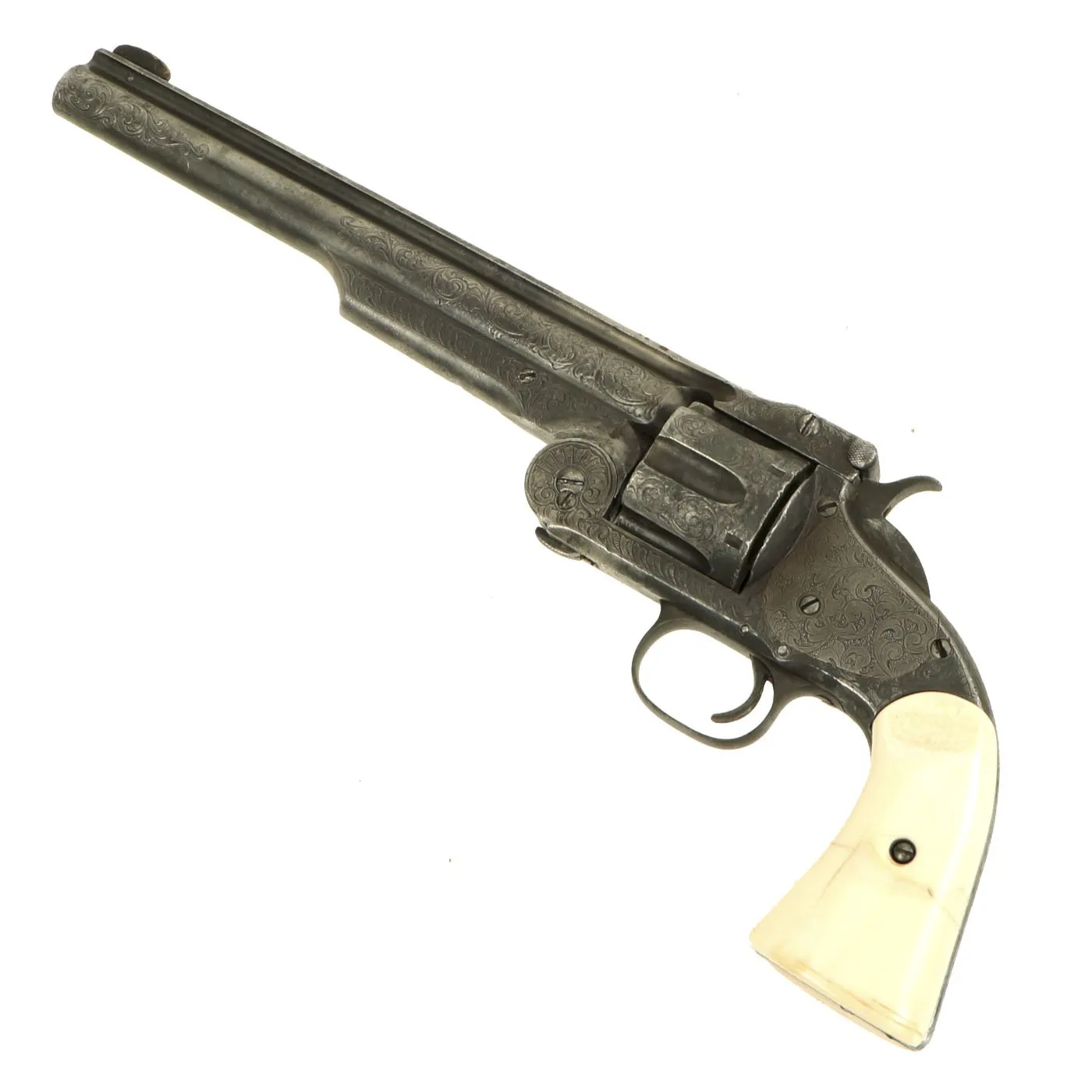 Original U.S. Smith & Wesson 2nd Model American No. 3 Engraved Revolver with Walrus Ivory Grips - Serial 18942