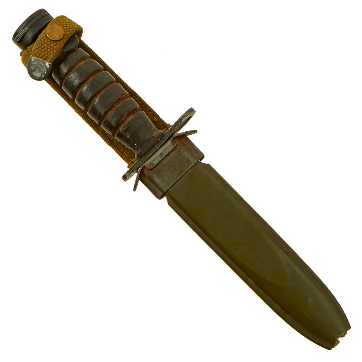 Original U.S. WWII M4 Bayonet by Rare Manufacturer Aerial Cutlery Company, Marinette, Wisconsin for the M1 Carbine with M8 Scabbard