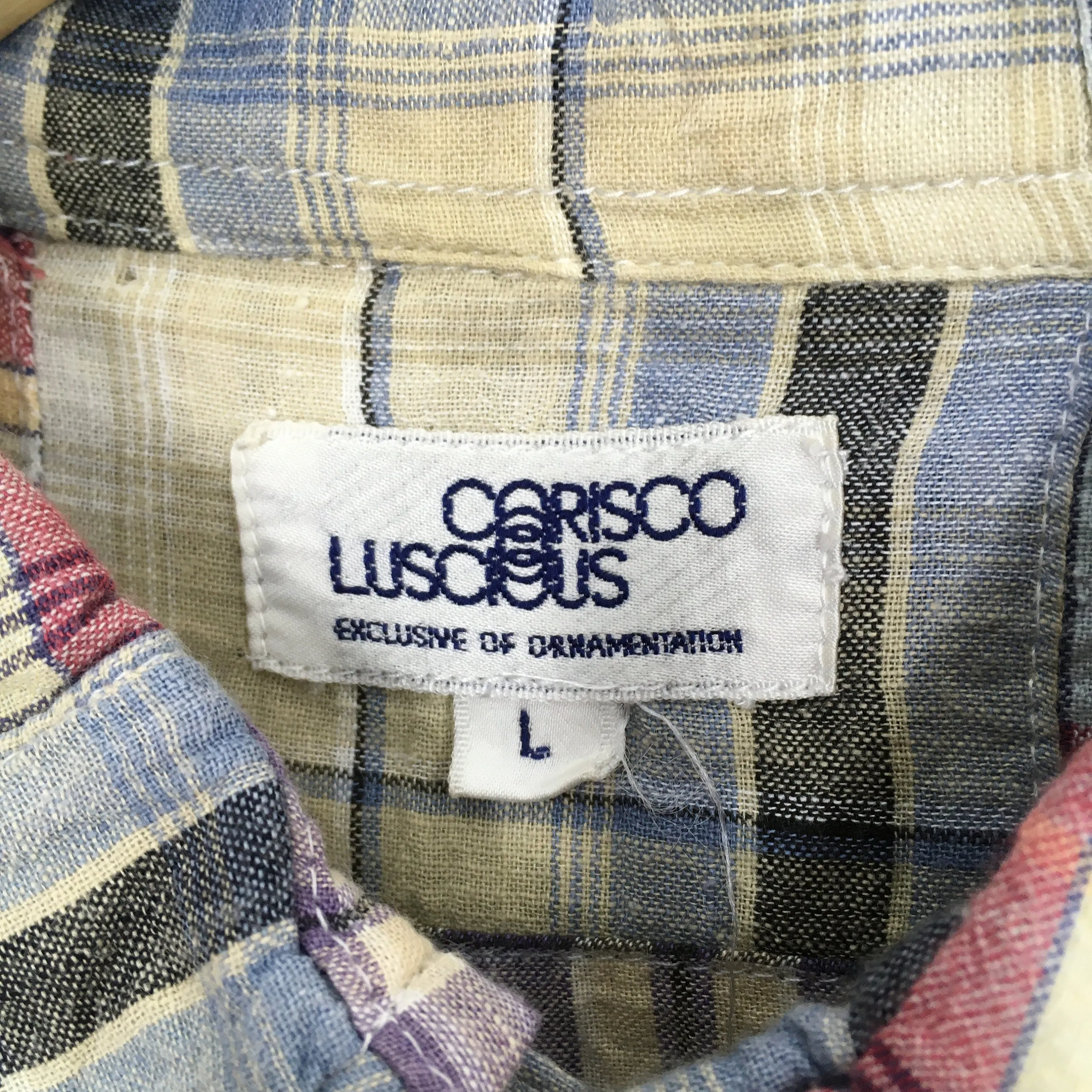 Patchwork Checkered Flannel Shirt Large