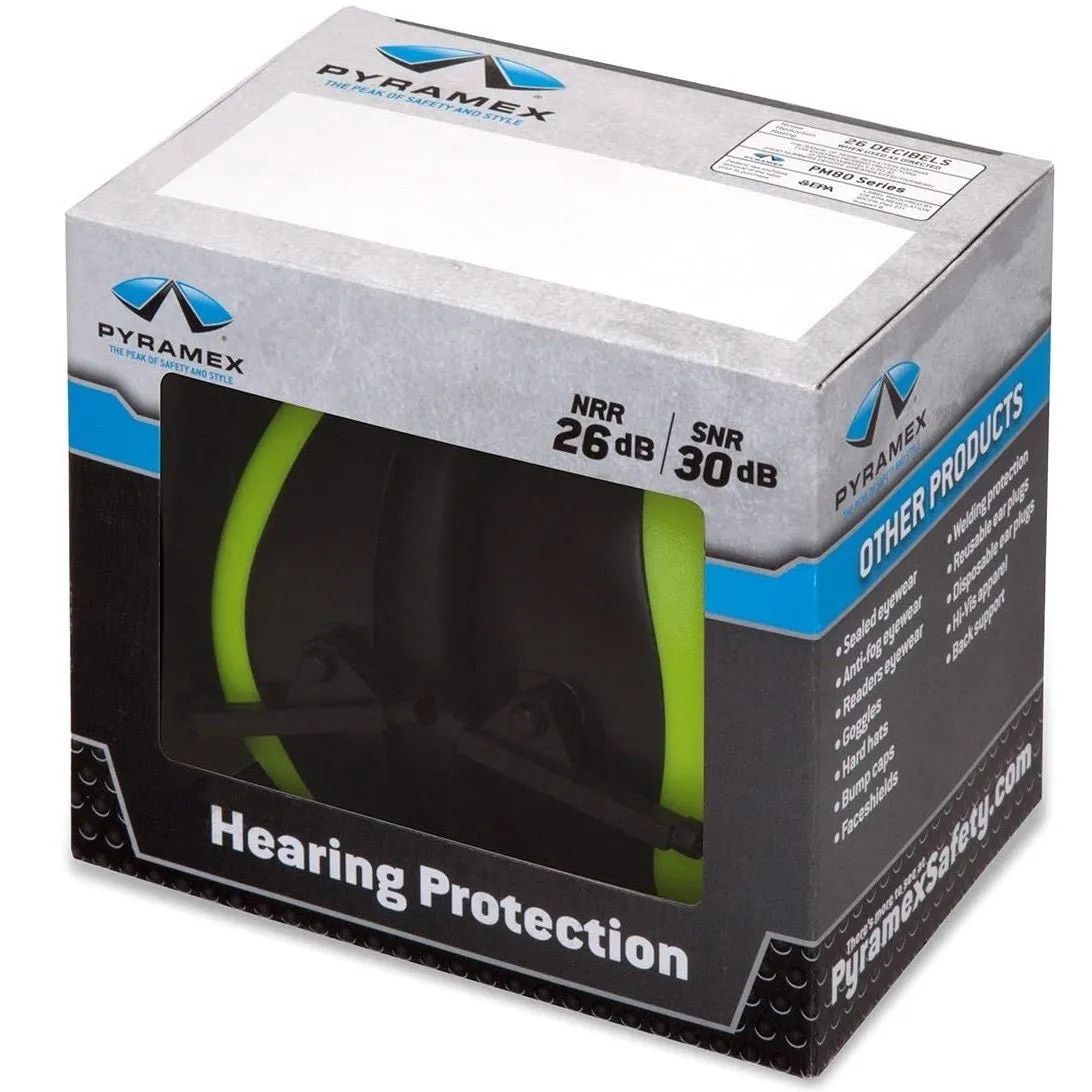PM80 Series Folding Earmuff, Low Profile Design, Soft Foam Ear Cups, NRR (Noise Reduction Rating) 26 Decibels