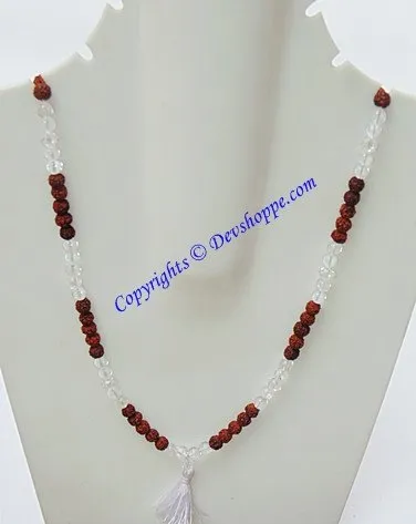 Rudraksha Sphatik (Crystal) combination mala for Venus