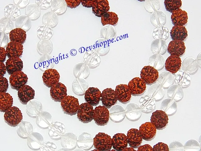 Rudraksha Sphatik (Crystal) combination mala for Venus