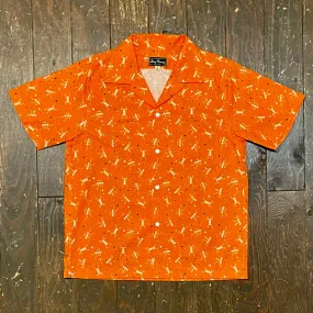 S/S Print Open Shirt  “DANCING SKELTON”