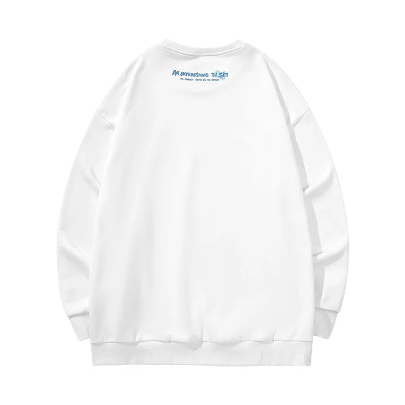 Streetwear TV letter-print couple pullover hoodie