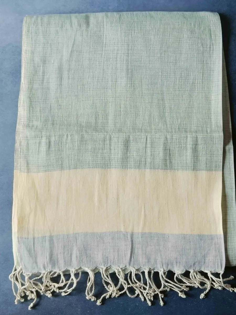 Striped Hemp Fabric Unisex Stole- Green & Yellow