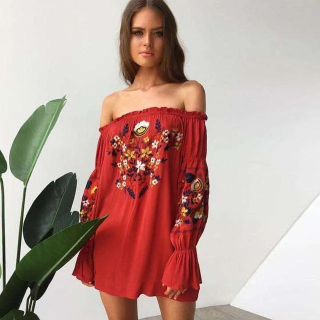 Sunflower Embroidered Dress