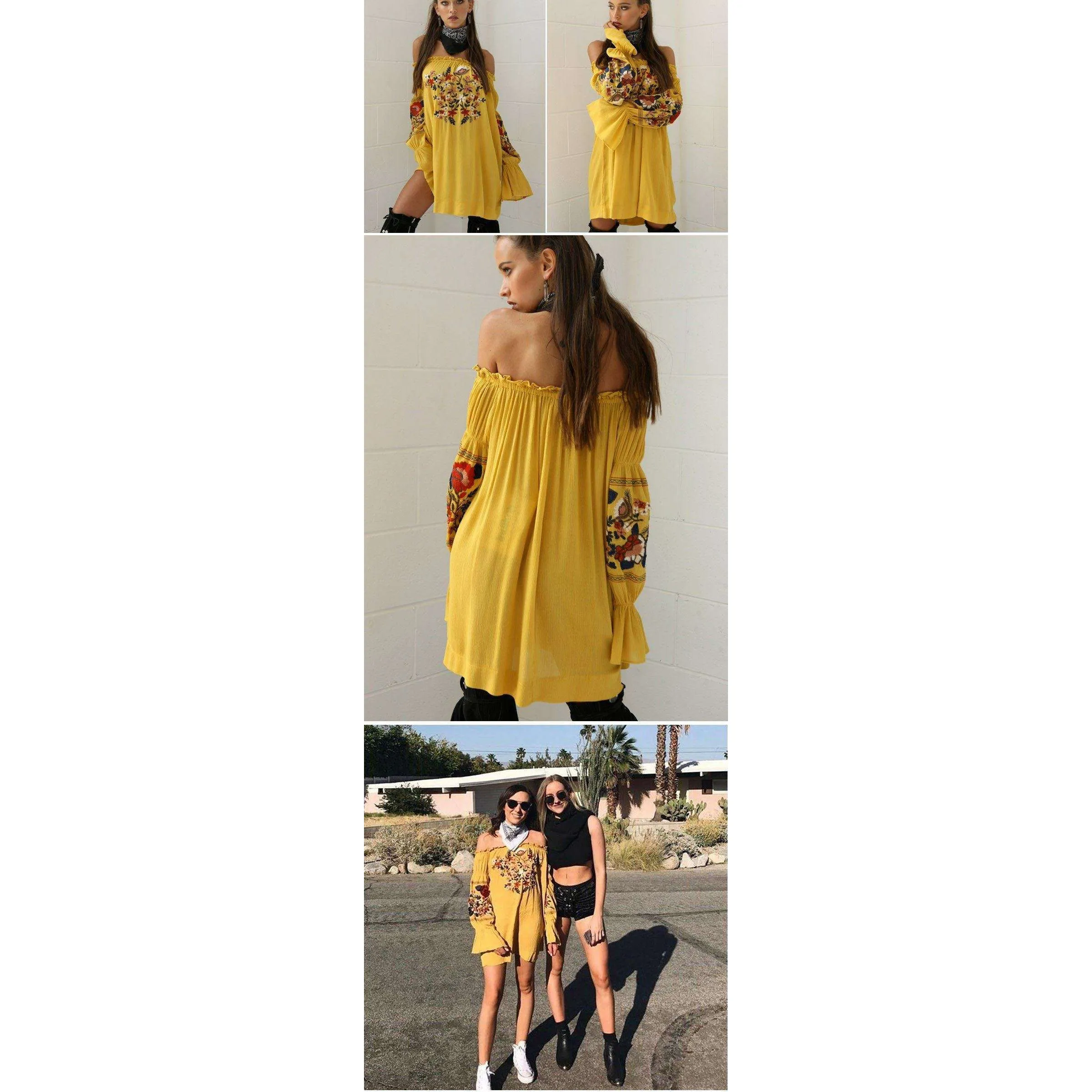 Sunflower Embroidered Dress